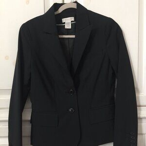 Women's worthington stretch black two button classic blazer size 4 - office